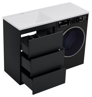 Напольная тумба под раковину Brevita Grafit GRA-01060-013Я под стиральную машину 60см графит