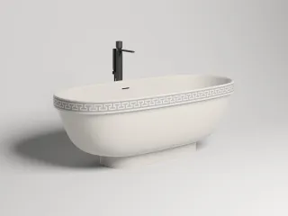 Ванна из искусственного камня Salini Greca Meander S-Stone 103021MRH 180x80см RAL снаружи