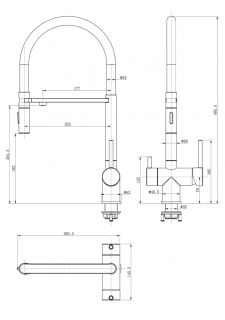 Смеситель для кухни под фильтр на магните GROCENBERG GB4096BG (Kerox Венгрия) Графит