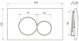 Клавиша смыва Point Виктория PN44061SC сатин/хром