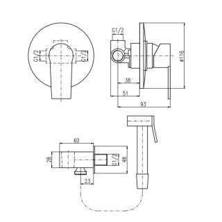 Гигиенический душ со смесителем Rav Slezak Colorado CO242 хром