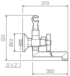 Смеситель для ванны с душем РМС SL138-140P хром