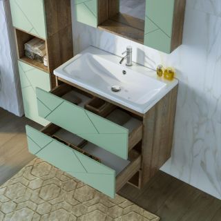 Тумба под раковину Бриклаер Кристалл 4627125417177 80 см фисташковый