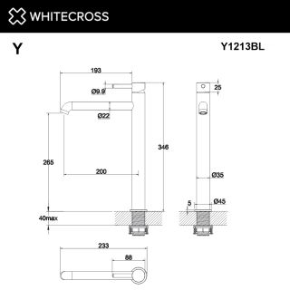 Смеситель для раковины WHITECROSS Y Y1213GLB брашированное золото