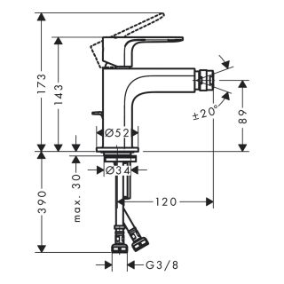 Смеситель для биде Hansgrohe Rebris E 72210670 черный