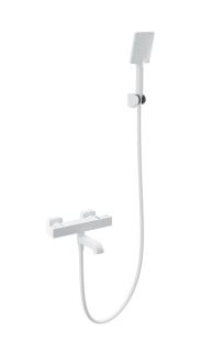 Смеситель для ванны с душем Wonzon & Woghand Stay 3 WW-B2026-A1-MW с термостатом белый матовый