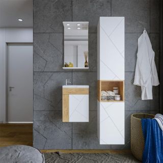 Зеркало с подсветкой Бриклаер Кристалл 4627125415845 40 см белый