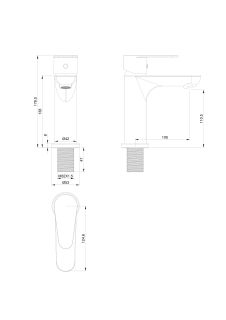 Смеситель для раковины Wonzon & Woghand Alfa WW-A40202-MB чёрный матовый
