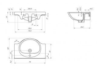 Мебельная раковина Cersanit Эрика 80см белый UM-ERI80/1