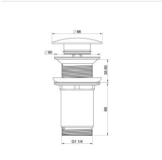 Донный клапан для раковины Wonzon & Woghand WW-88SS09-CR хром