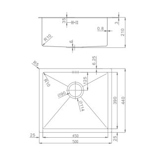 Кухонная мойка Raglo R703.5044.03 50 см золотой сатин