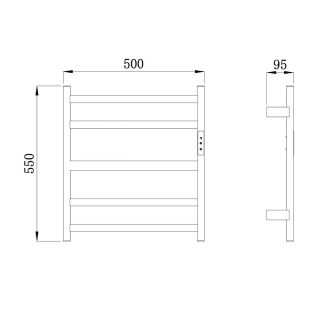 Полотенцесушитель электрический Raglo R350.01.09 50x55 см сенсорный с терморегулятором графит