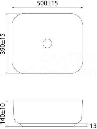 Умывальник IDDIS накладной белый матовый Bridge BRIWM05i27