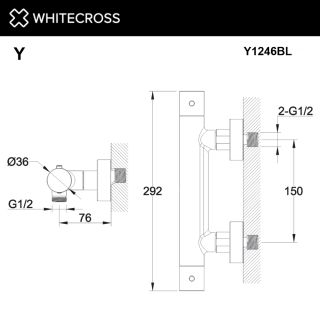 Смеситель термостатический для душа WHITECROSS Y Y1246BL чёрный матовый