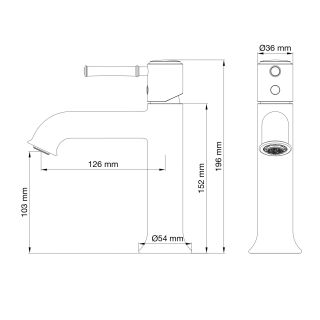 Смеситель для раковины Wonzon & Woghand Tor WW-88018073-BGM тёмный графит