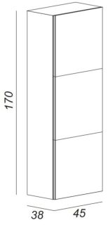 Шкаф-колонна Cezares 45x170 Rosso Moderno 53099