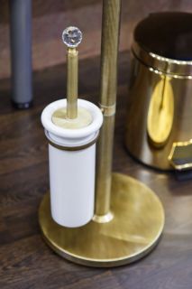 Стойка напольная c держателем туалетной бумаги, щёткой для унитаза и мыльницей, бронза Cezares OLIMP-WCS-02-M