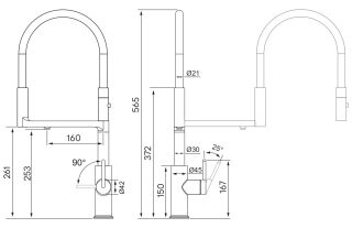Смеситель для кухни Paulmark Tornado To213402-B беретта