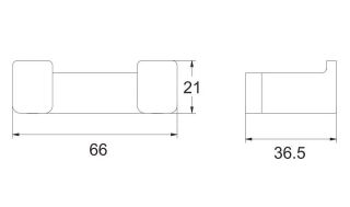 Крючок для ванной комнаты двойной Rose RG1821H чёрный