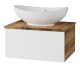 Подвесная тумба под раковину Misty Ива 60см белый/дуб Вотан