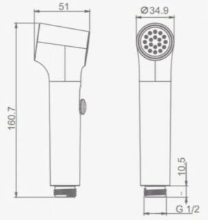 Лейка для гигиенического душа Raglo R460.05.06 чёрный
