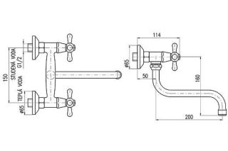 Смеситель для кухни Rav Slezak Morava Retro MK101.5/21BC белый хром