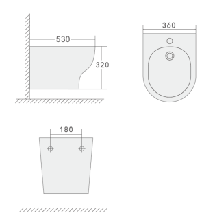 Биде подвесное Boheme Fiore 978-BIDET-B чёрный матовый