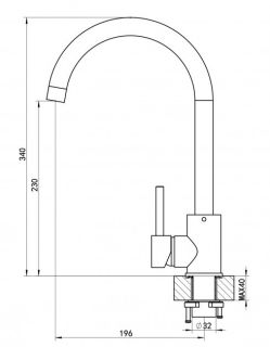 Смеситель для кухни Florentina Юна антрацит