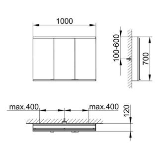 Зеркальный шкаф для ванны Keuco Royal Modular 800311100000000  100 см