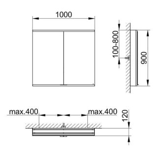 Зеркальный шкаф Keuco Royal Modular 800211101000000 100 см