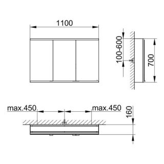 Зеркальный шкаф Keuco Royal Modular 800311110100000  110 см