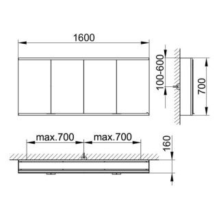 Зеркальный шкаф Keuco Royal Modular 800411160100000 160 см