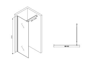 Душевая перегородка ABBER Immer Offen 90см AG61090