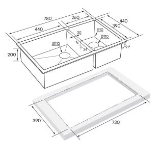 Мойка кухонная Paulmark Gerberg PM227844-BG брашированное золото