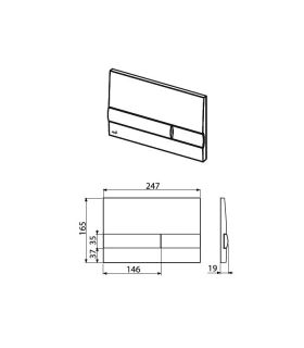 Кнопка смыва AlcaPlast для инсталляции белый/чёрный M1710-8