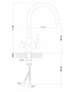 Смеситель для кухни Florentina Клио с подключением под фильтр мокко