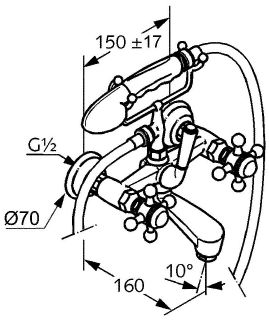 Смеситель для ванны и душа Kludi 1926 хром 514410520