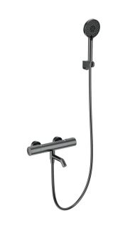 Смеситель для ванны с душем Wonzon & Woghand INN 2 WW-A2006-A1-BGG с термостатом тёмный графит