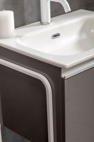 Тумба под раковину Armadi Art Vallessi 60см антрацит глянец 837-060-A glossy