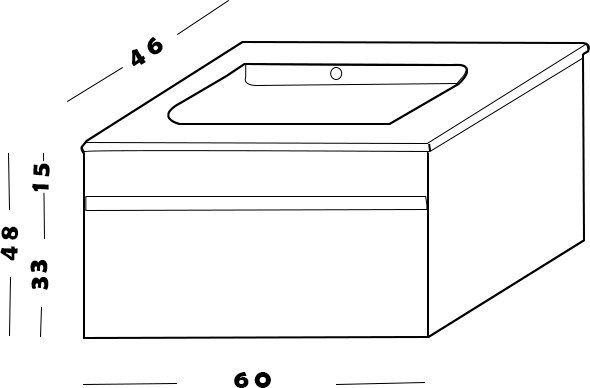 Тумба под раковину Armadi Art Vallessi 60см антрацит матовый 837-060-A matt