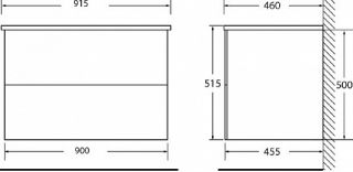 Тумба под раковину BelBagno подвесная 90x50см Bianco Opaco ETNA-900-2C-SO-BO-P