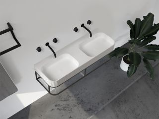 Консоль с раковиной ABBER Stein AS2646 подвесная 120см белый матовый