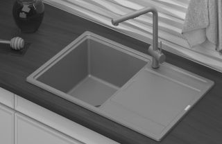 Мойка кухонная Point Лаура PN3005AL 78 см серый