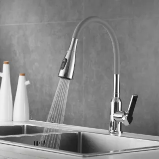 Смеситель для кухни Shevanik S843-9 серый/хром