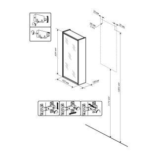 Зеркальный шкаф Бриклаер Бали 4627125411953 правый 40 см венге/белый