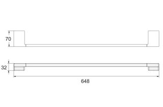 Полотенцедержатель Rose RG1817H 65см чёрный
