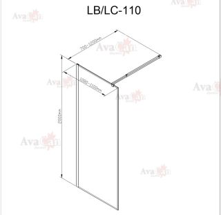 Душевая перегородка AvaCan LB 110 MT чёрный