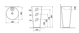 Раковина напольная Laguraty 212 B 42x83см белый