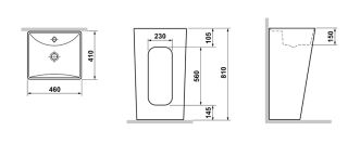 Раковина напольная Laguraty 216 B 46x81см белый