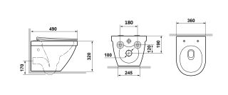 Унитаз подвесной Laguraty 9317-2 безободковый белый